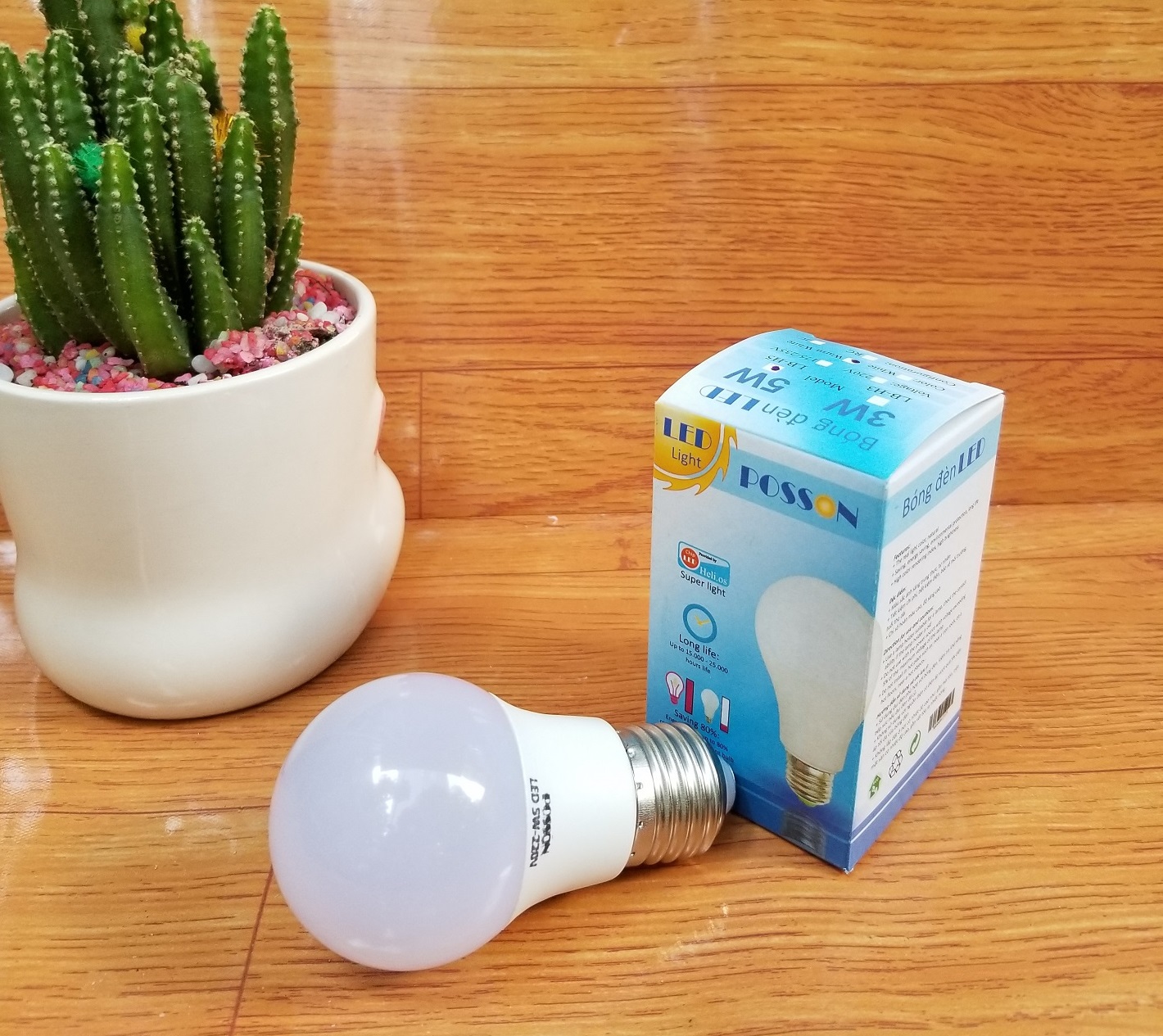 Sỉ 100 Bóng đèn Led 5w bup tròn A50 bulb tiết kiệm điện kín chống nước mưa trang trí ngoài trời Posson LB-5x