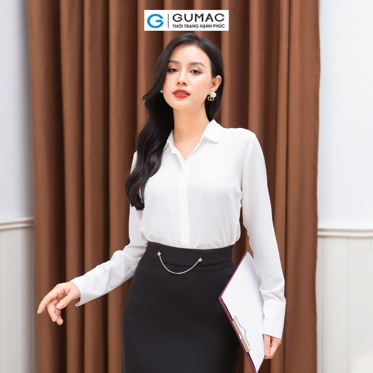 Áo sơ mi manset kiểu GUMAC AD09004