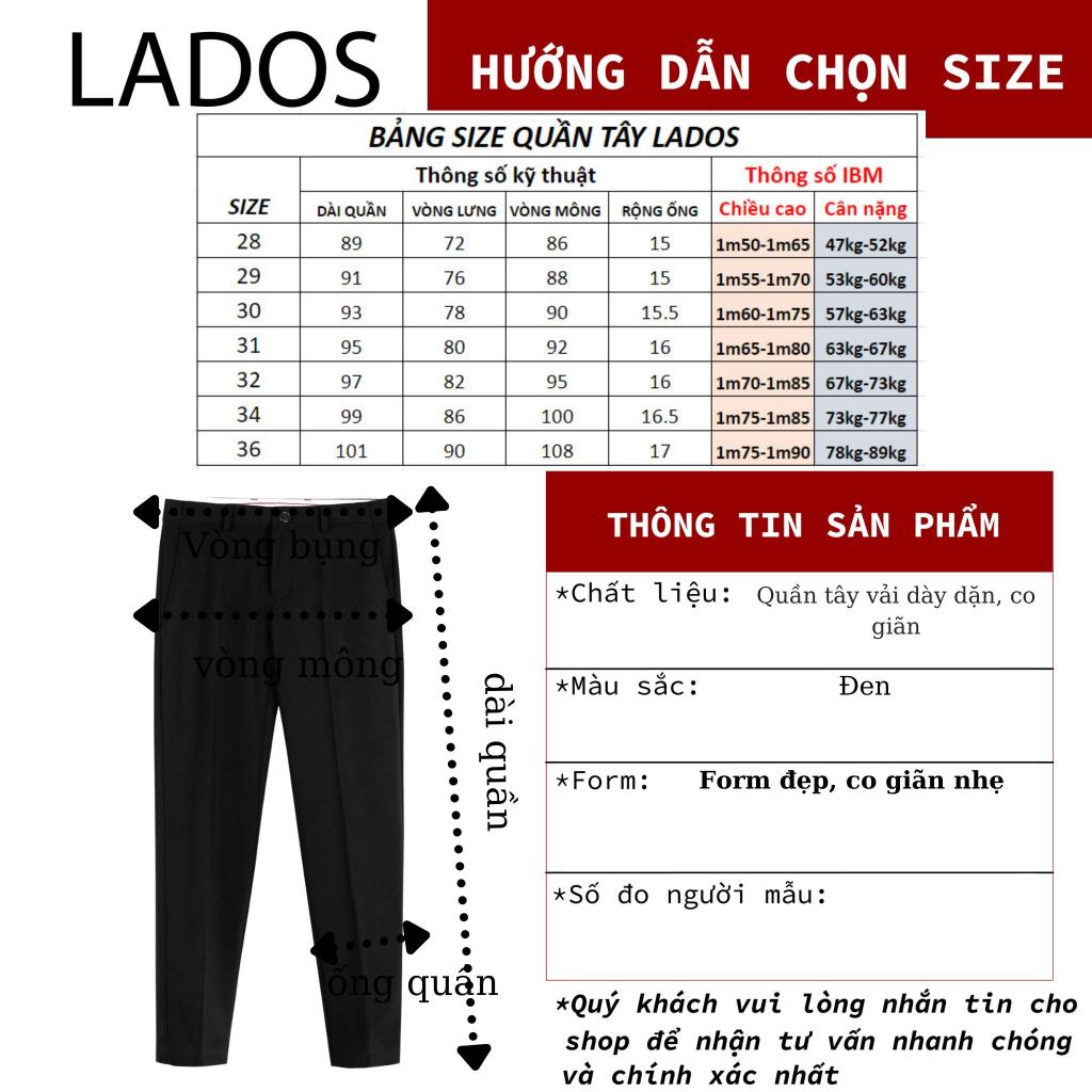 Quần tây nam đen dài cạp chun co giãn cao cấp LADOS-4094 thời trang công sở, Hàn Quốc