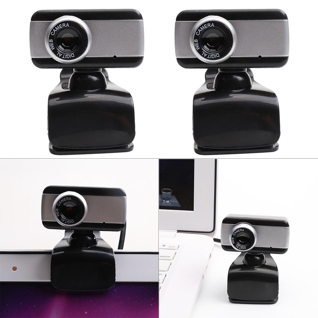 2x Mini 480P Webcam Built-in Mic USB Clip Style Camera for Online Learning