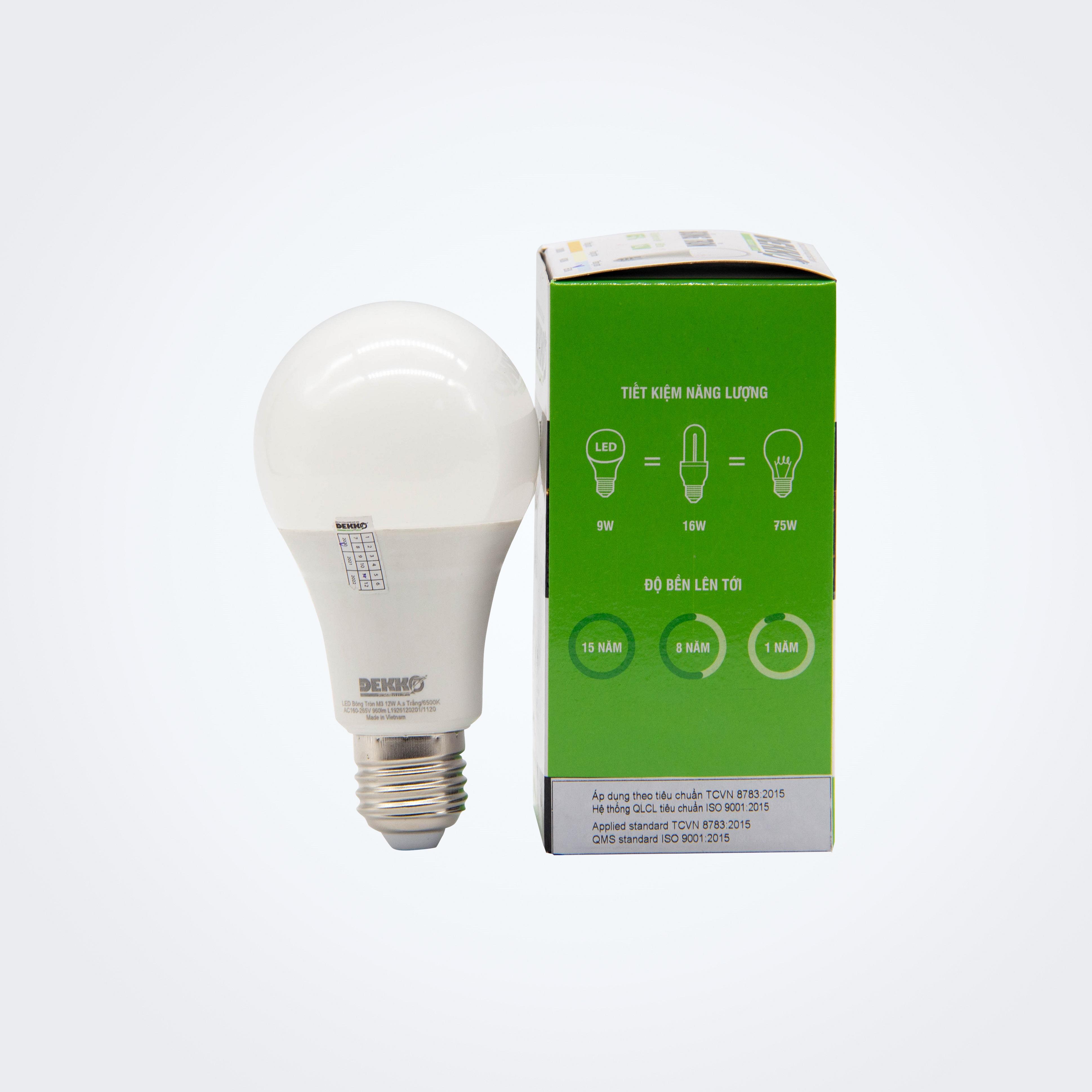 BÓNG ĐÈN LED TRÒN 2203 DEKKO SIÊU TIẾT KIỆM ĐIỆN - ĐỘ BỀN LÊN TỚI 15 NĂM