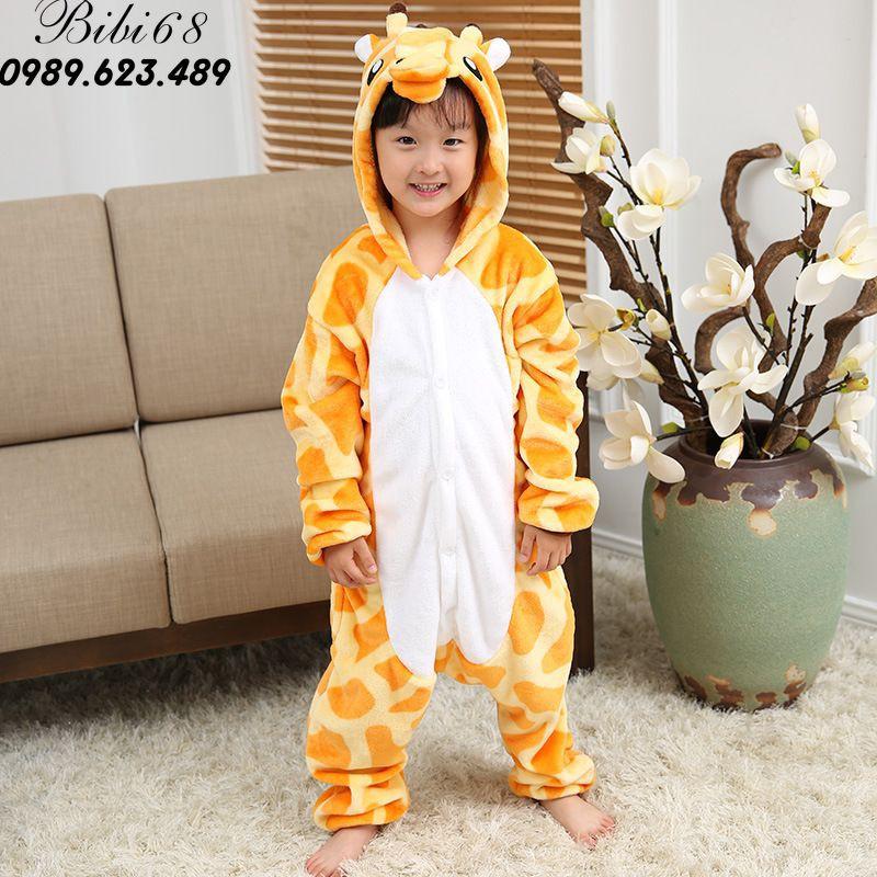 Bộ Đồ hình thú liền thân lông mịn Pijama dành Cho Người Lớn và Trẻ Em Hoạt Hình Cosplay