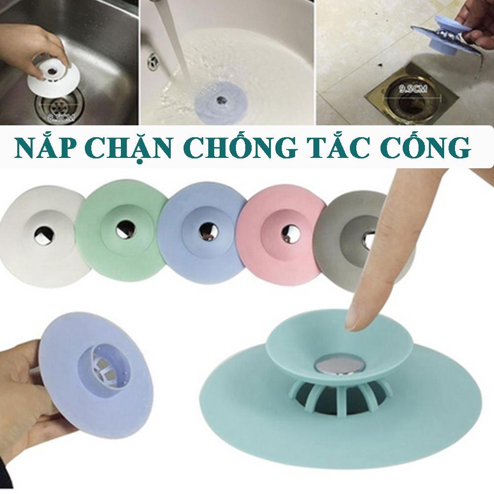 Nắp đậy lọc rác bồn rửa chén bát silicon, bịt nắp cống ngăn chặn khử mùi hôi nhà vệ sinh, thông tắc thoát nước sàn 88051