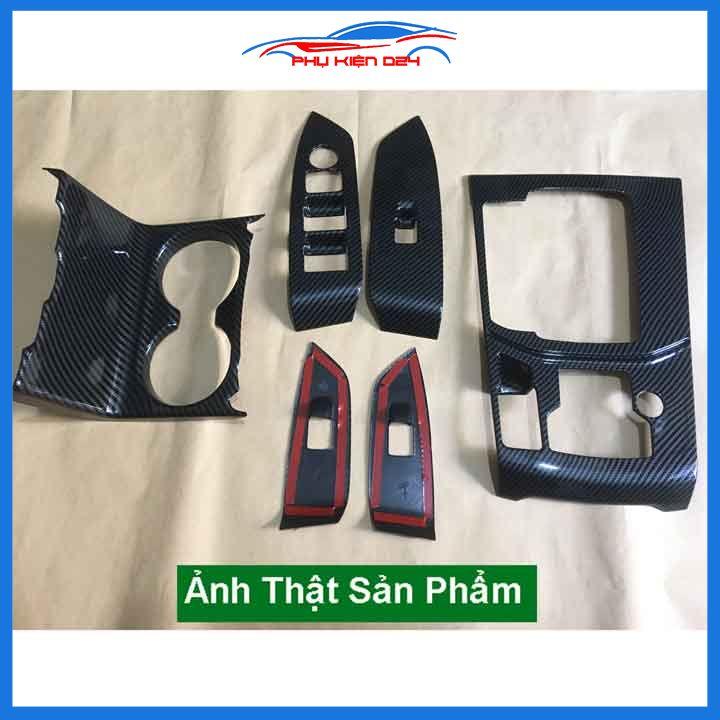 Ốp nội thất cho xe ô tô CX5, CX-5 2017-2018-2019-2020-2021-2022 vân Cacbon ABS bảo vệ chống trầy xước và làm đẹp xe