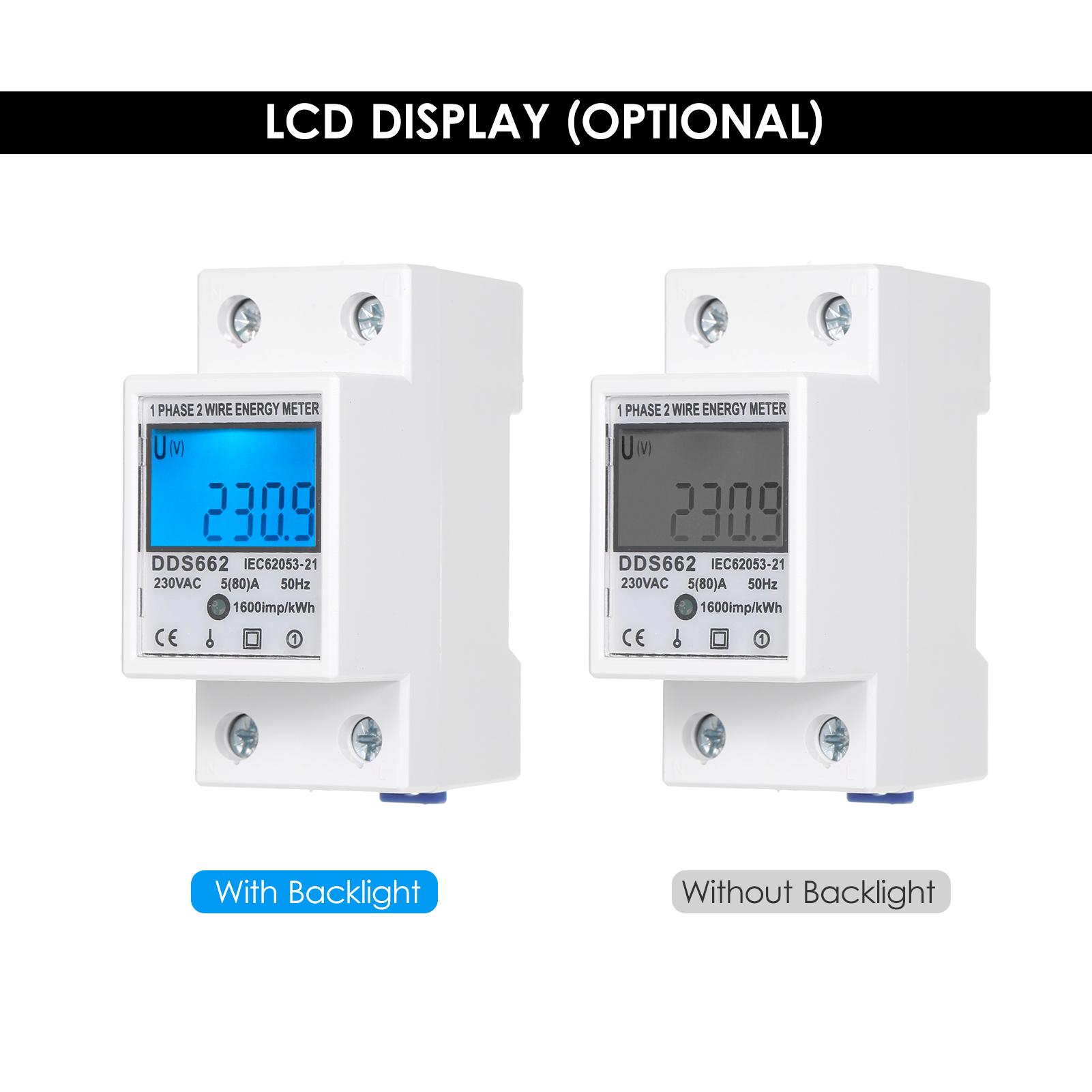 AC 230V Single Phase Energy Meter Without Backlight DDS662