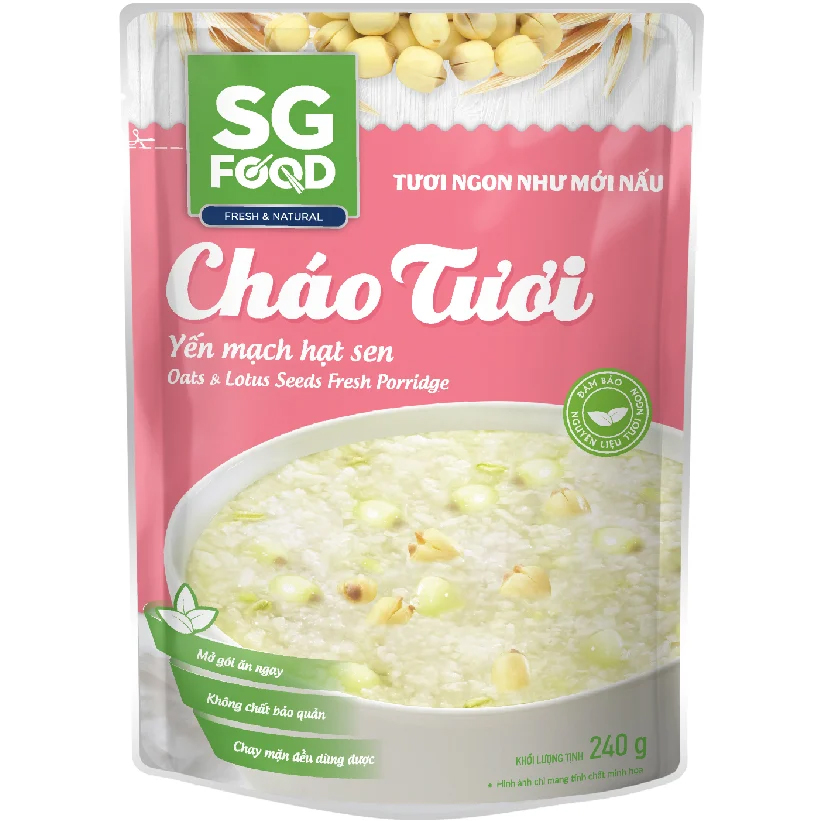 Cháo tươi SG Food yến mạch hạt sen 240g