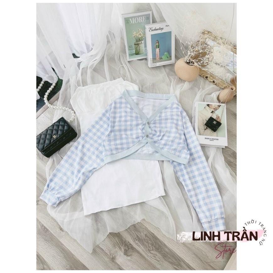Sét Đầm 2 Dây Mix Áo Khoác Tay Dơi Váy 2 Dây Dáng Ôm Mix Áo Tay Dơi Linh Trần Store