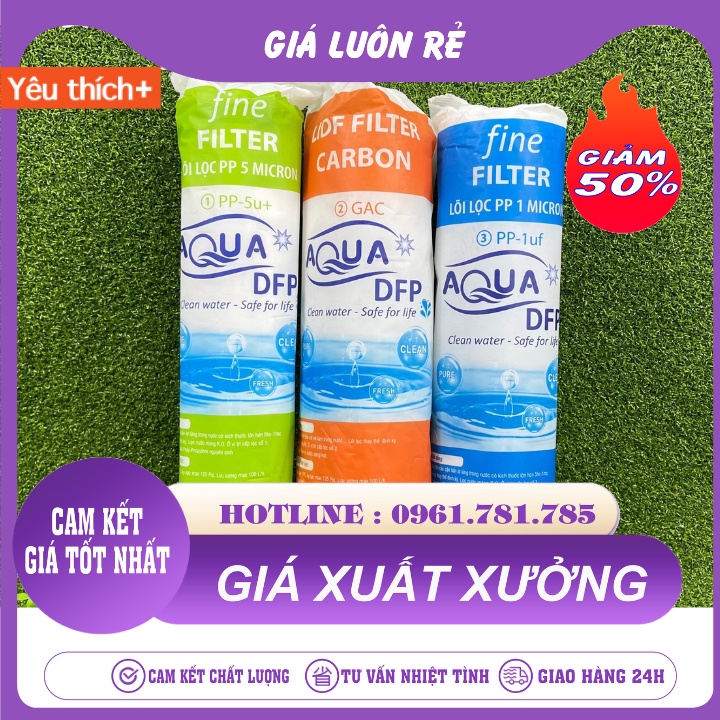 Bộ Lõi Lọc Số 1, 2, 3 10inch Xuất Xứ Việt Nam Dùng Được Cho Hầu Hết Các Loại Máy Lọc Nước