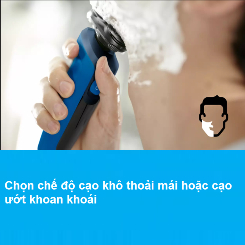 Máy cạo râu khô và ướt, thương hiệu cao cấp Philips Hà Lan S5466/03 Serial 5000 - HÀNG CHÍNH HÃNG