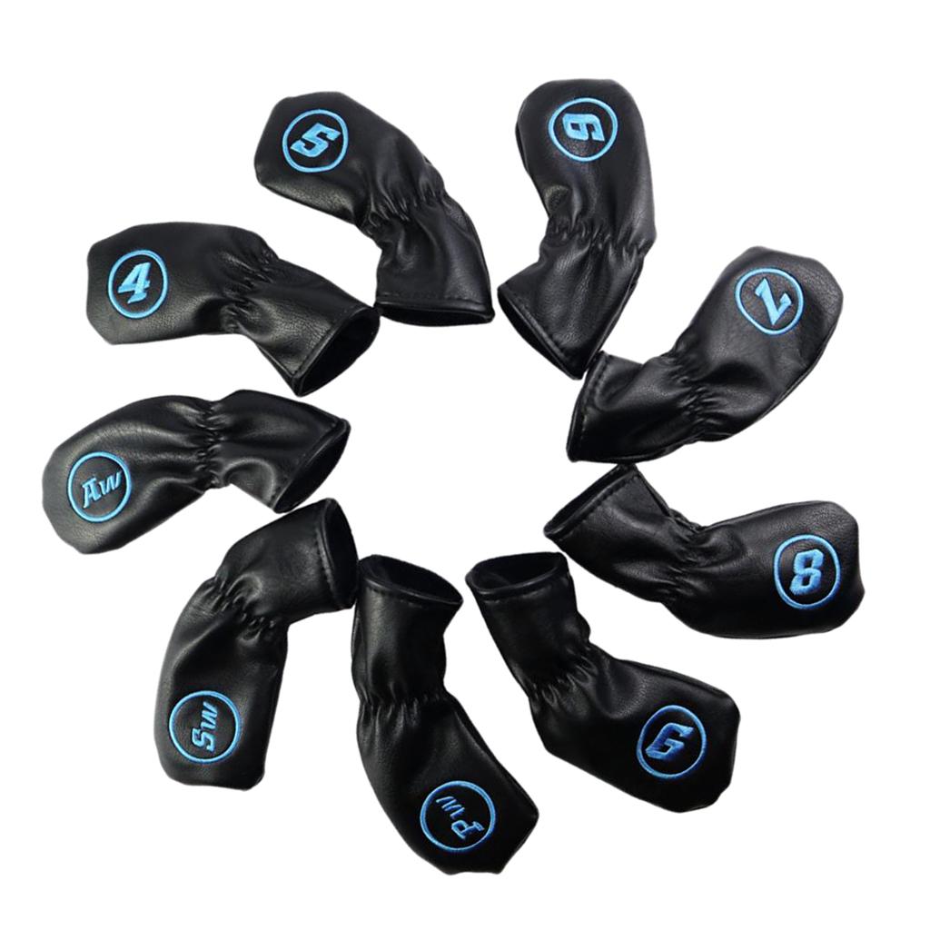 Set 9 Vỏ Bọc Đầu Gậy Golf 4-AW Bằng Da PU Chống Thấm Nước
