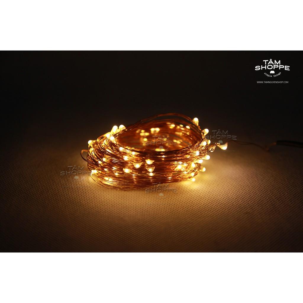 Dây đèn Led dây đồng đom đóm Fairy Light 10m Vàng ấm xài điện trực tiếp