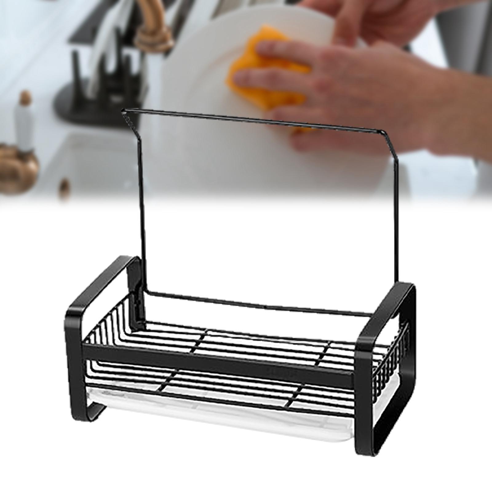 Sink Caddy Sponge Holder Dishcloth Holder with Drain Tray for Soap Bathroom