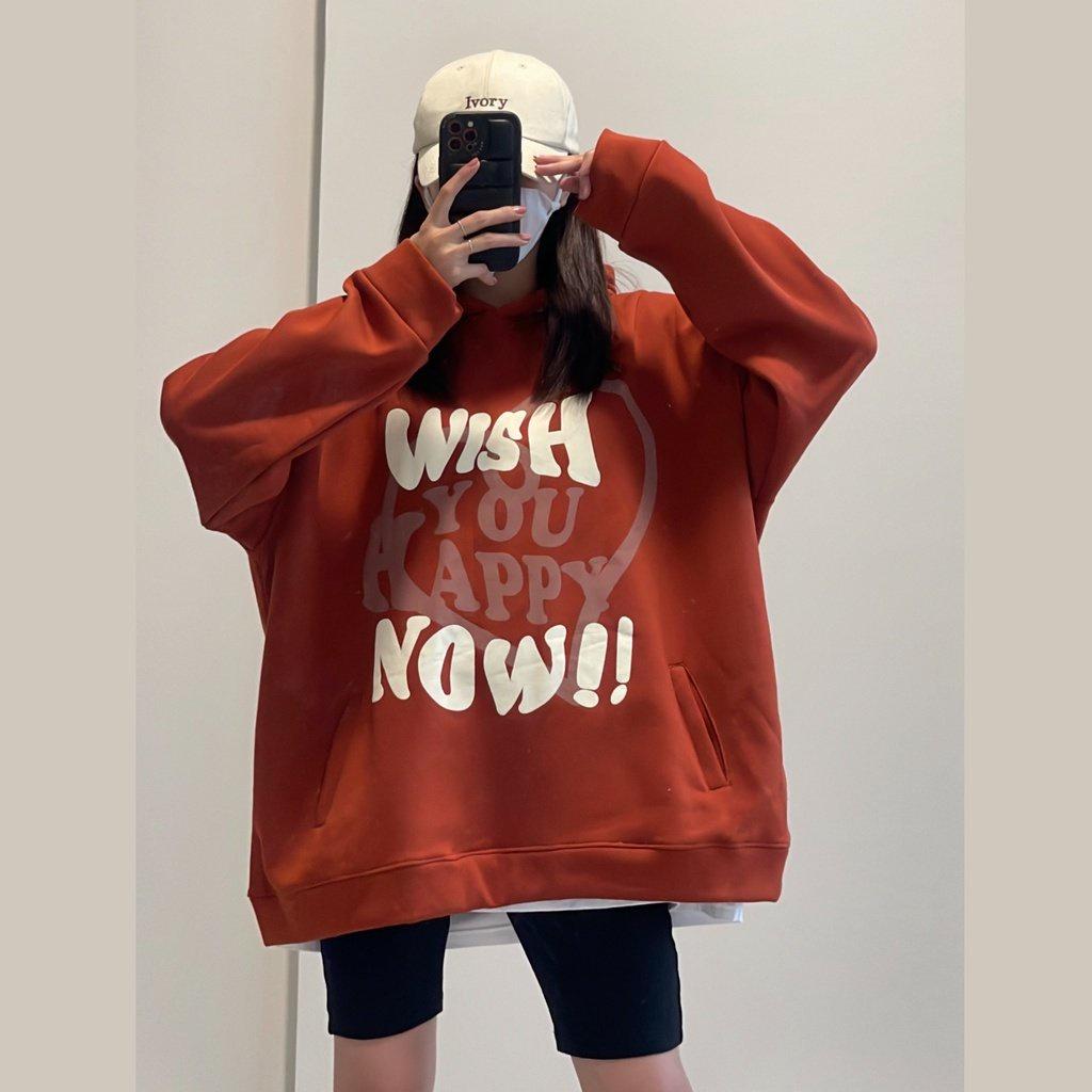Áo khoac hoodie nỉ bông HAPPY form rộng unisex nam nữ Vuasivuare