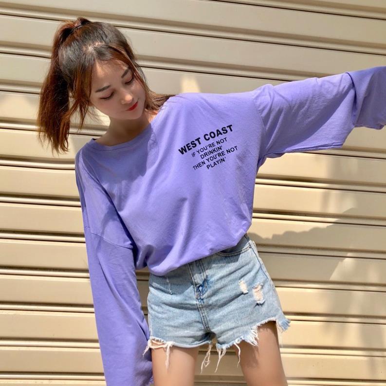 Áo thun tay dài form rộng WEST CAST form 70kg sành điệu B069 hsshop