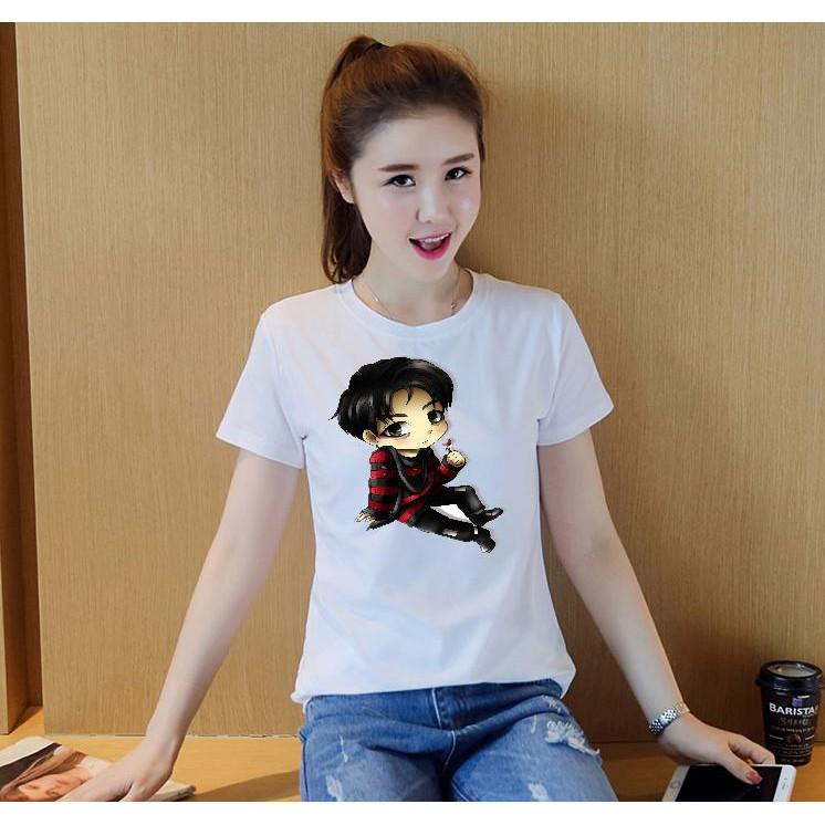 Áo thun nữ thần tượng in hình chibi Jungkook cao cấp mtt225