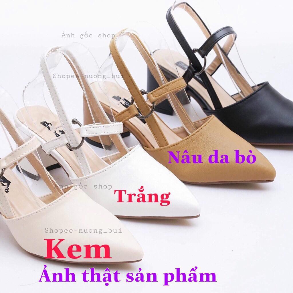 Giày sandal bít mũi phong cách tiểu thư