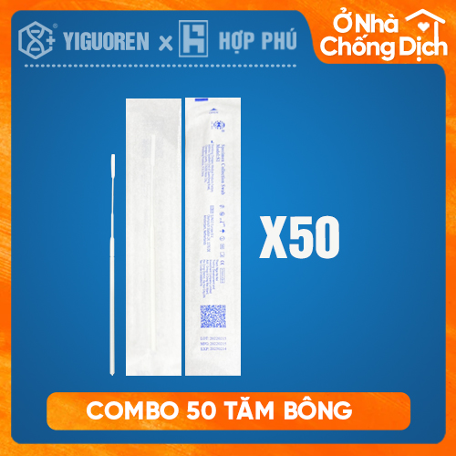 TEST GỘP COVID -50 que tỵ hầu test Covid-19 Specimen Collection Swab  thương hiệu Chengwu chuyên sử dụng để test gộp (50 que test cho 50 người)