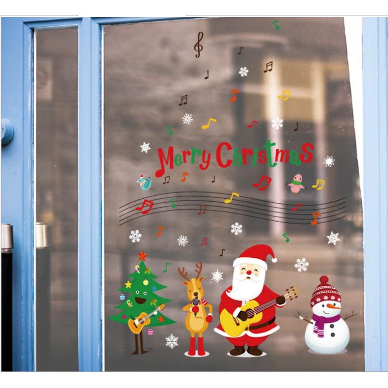 Decal trang trí noel ban nhạc mừng giáng sinh