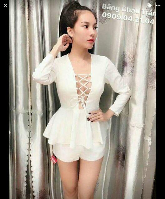 Sét áo đan dây ngực và short