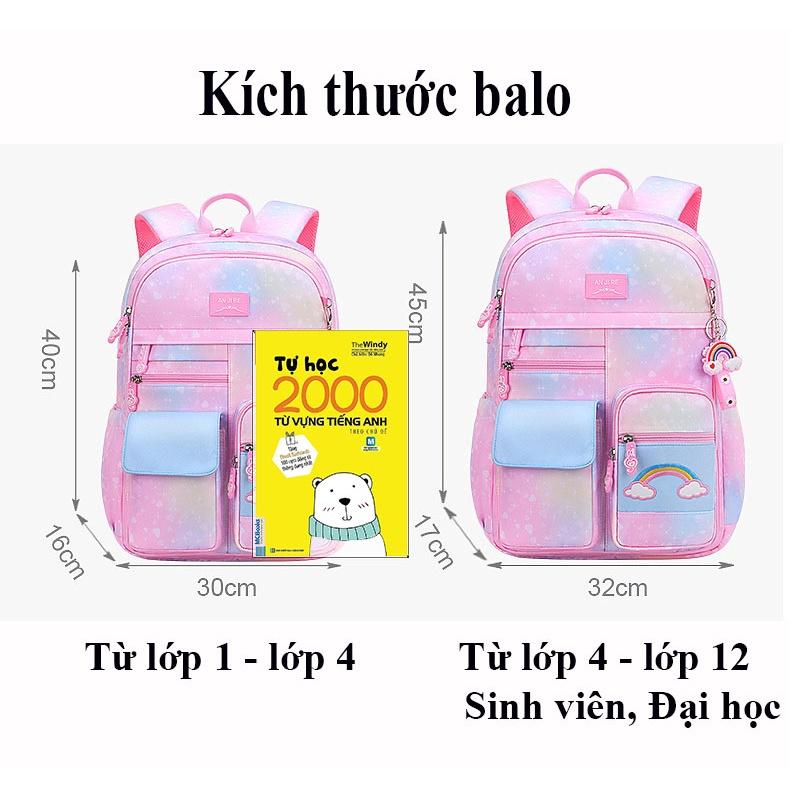 Balo Túi đi học tiểu học nữ lớp 1-3-12 phiên bản Hàn Quốc chống thấm nước, balo đi học cho bạn nữ