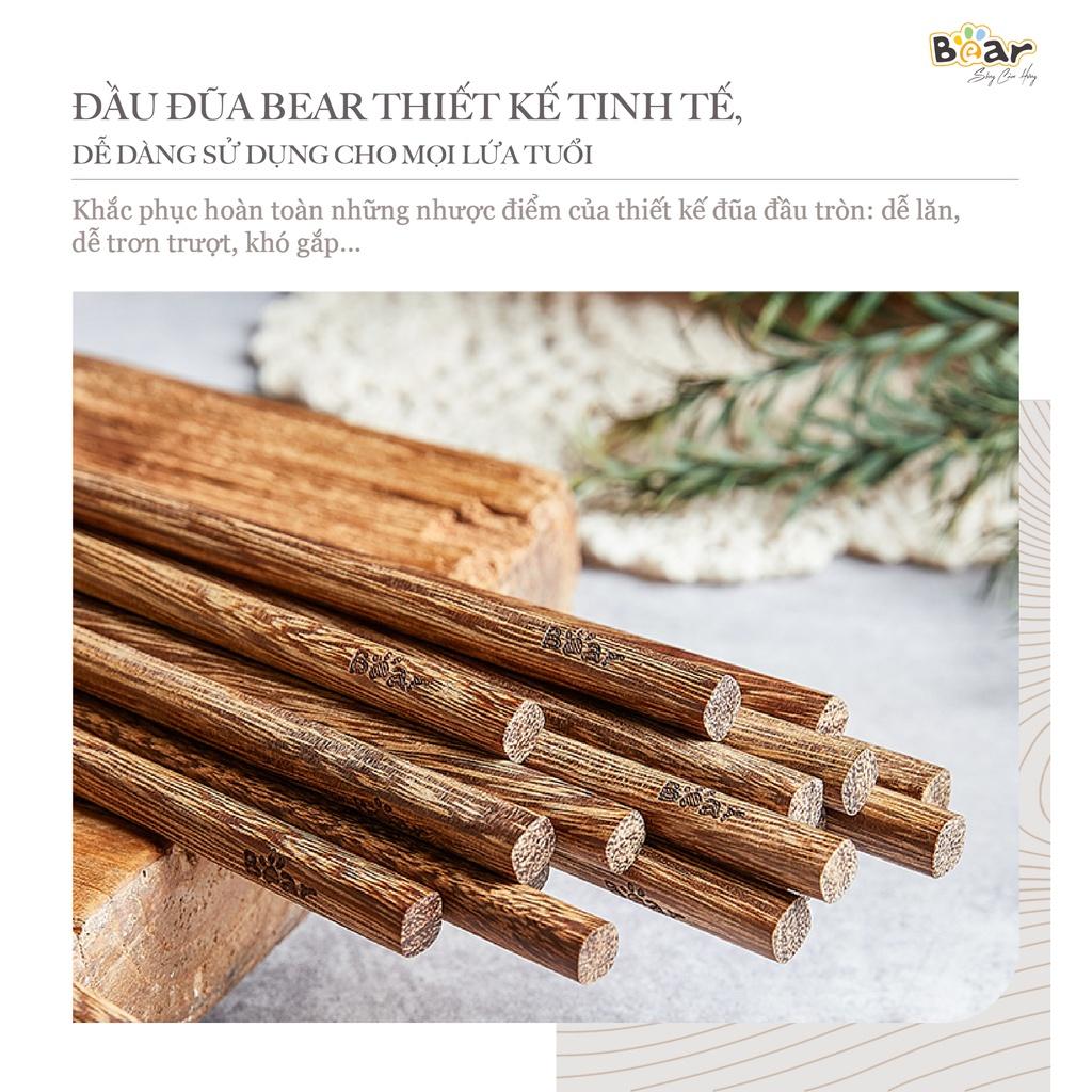 Bộ đũa gỗ thủ công Bear 10 đôi cao cấp, kháng khuẩn, chất liệu an toàn CX-E0103 - Hàng Chính Hãng