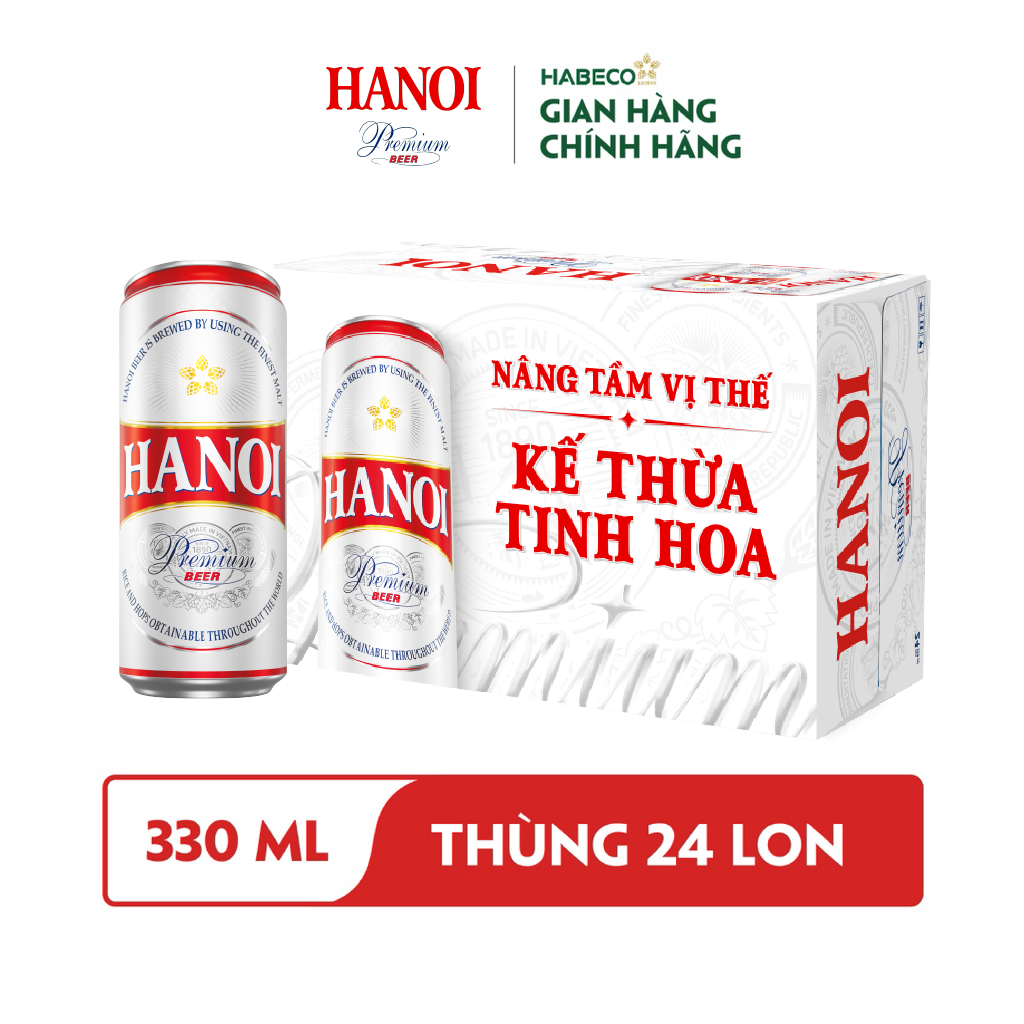 Bia Hanoi Premium - Thùng 24 lon 330ml