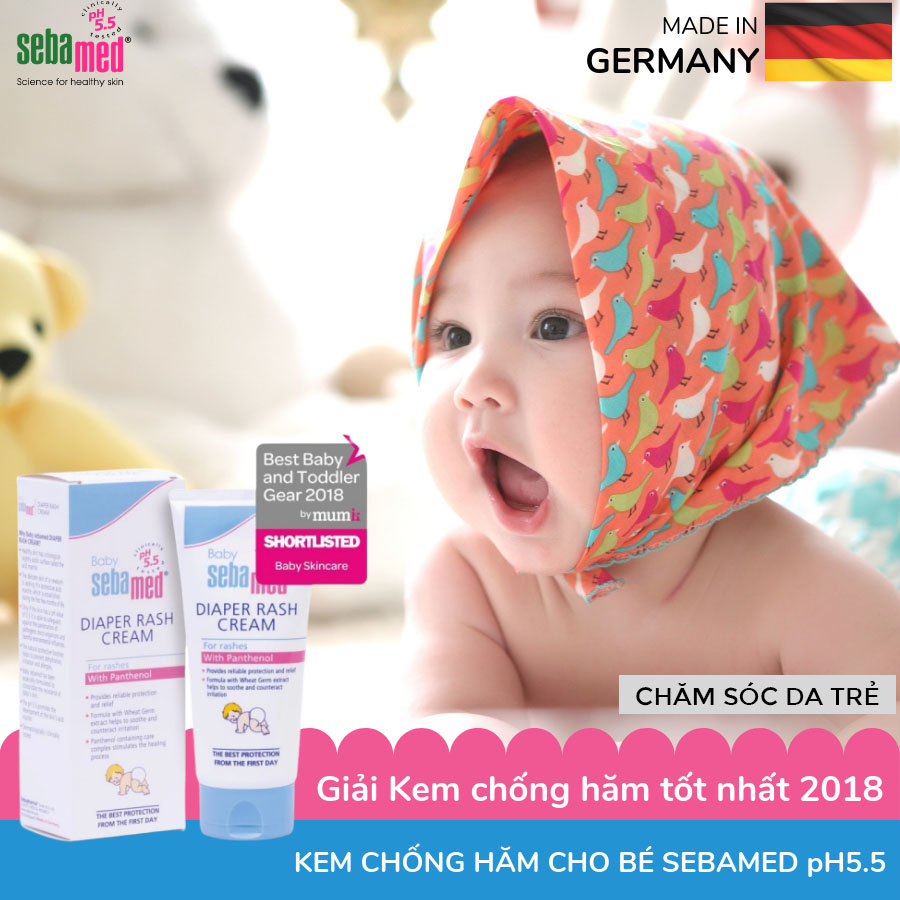 Kem Chống Hăm Tã Cho Trẻ Sơ Sinh Và Trẻ Nhỏ Baby Sebamed Diaper Rash Cream Ph5.5 Từ Đức Tuýp 50ml