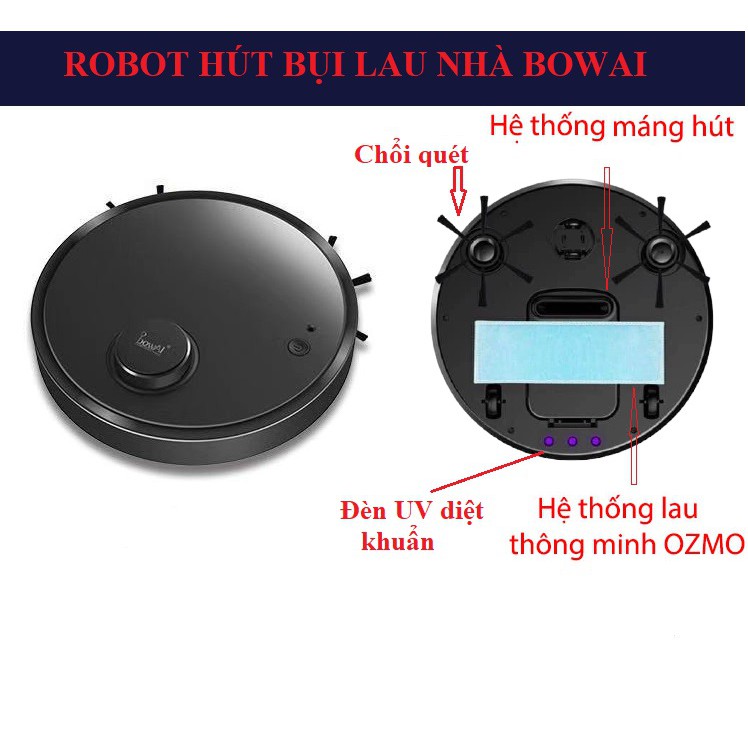 Robot quét nhà hút bụi lau nhà tự động 3 trong 1