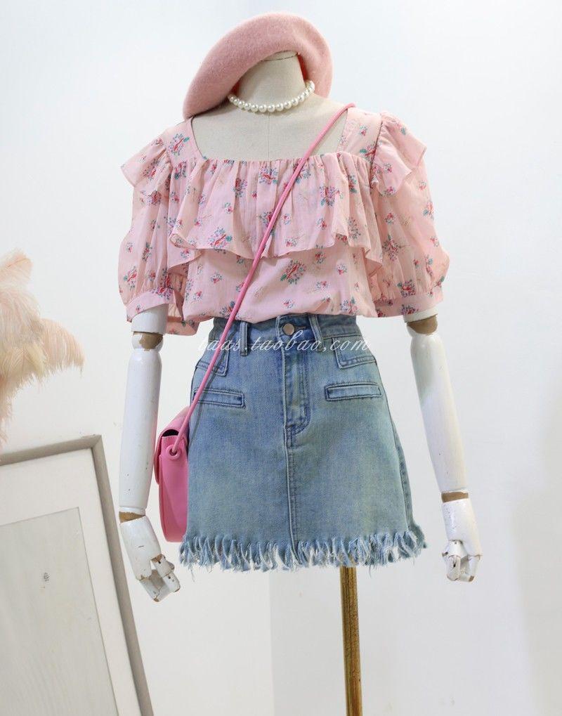 TOBE1SHOP Áo sơ mi nữ mùa hè 2023 Áo sơ mi búp bê cổ vuông