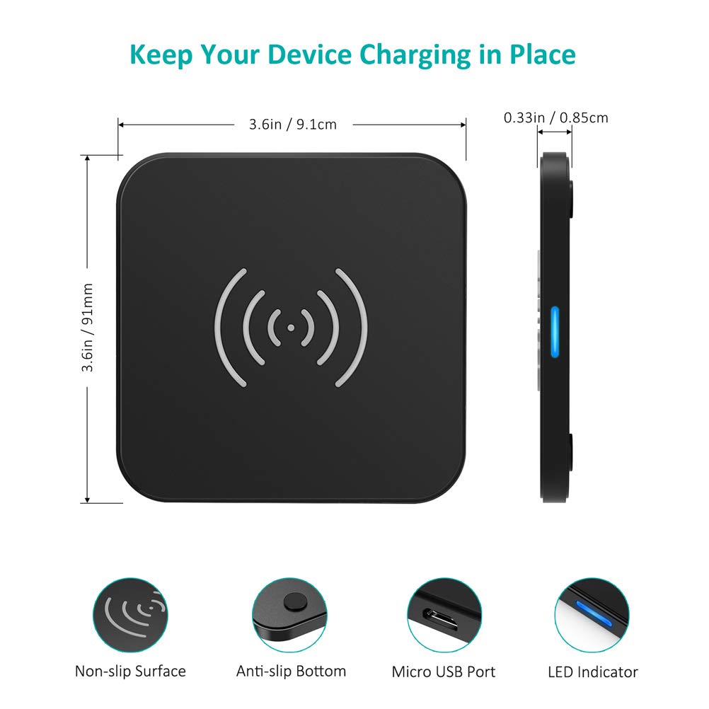 (tặng dây sạc) Đế sạc không dây sạc chuẩn Qi 5W hiệu CHOETECH HPK-T511 cho điện thoại và tai nghe Airpods 2 / Airpods 3 / Airpods Pro - Hàng chính hãng