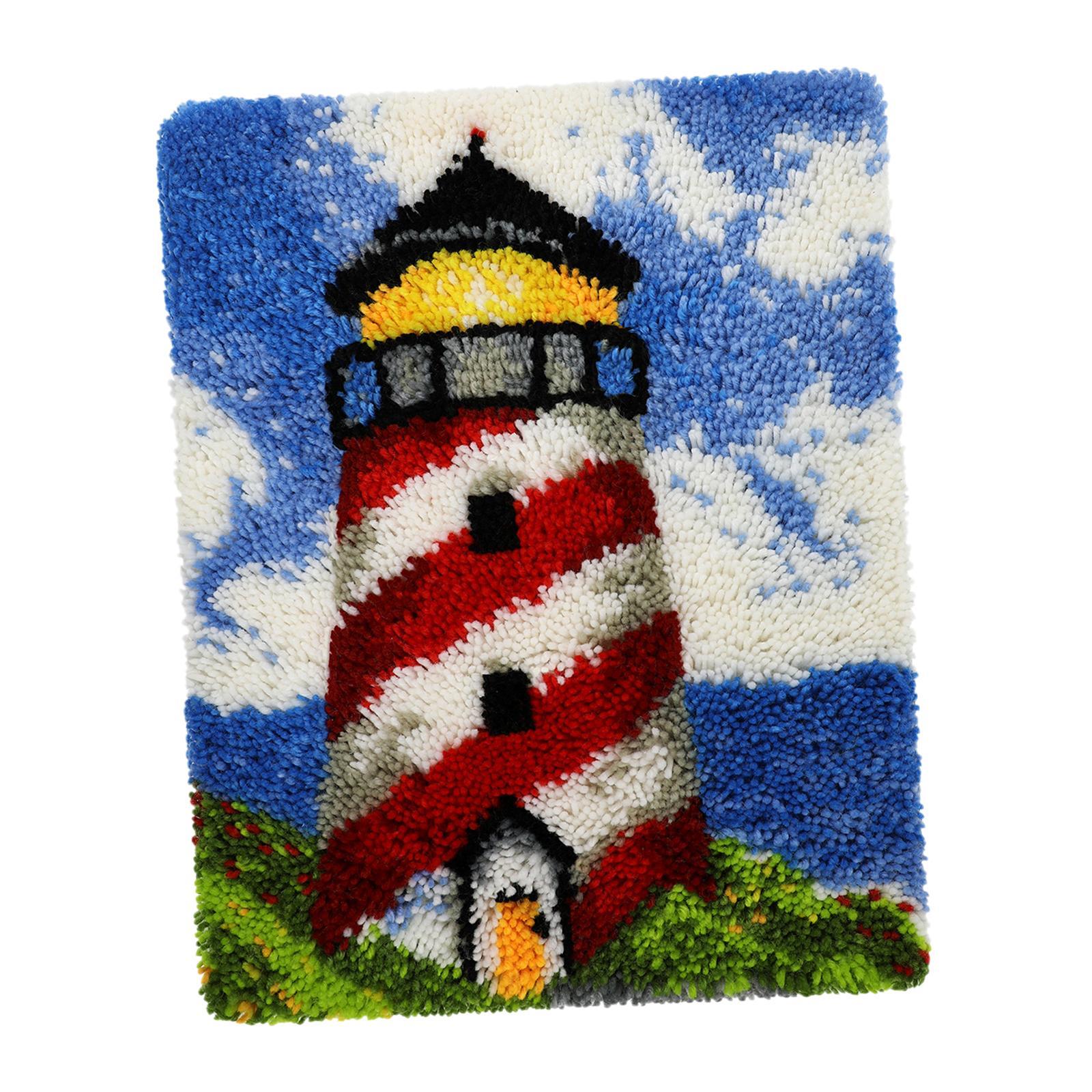 Bear Latch Hook Kit DIY Hand Craft for Pillow Mat Cushion Carpet Rug 50x40cm