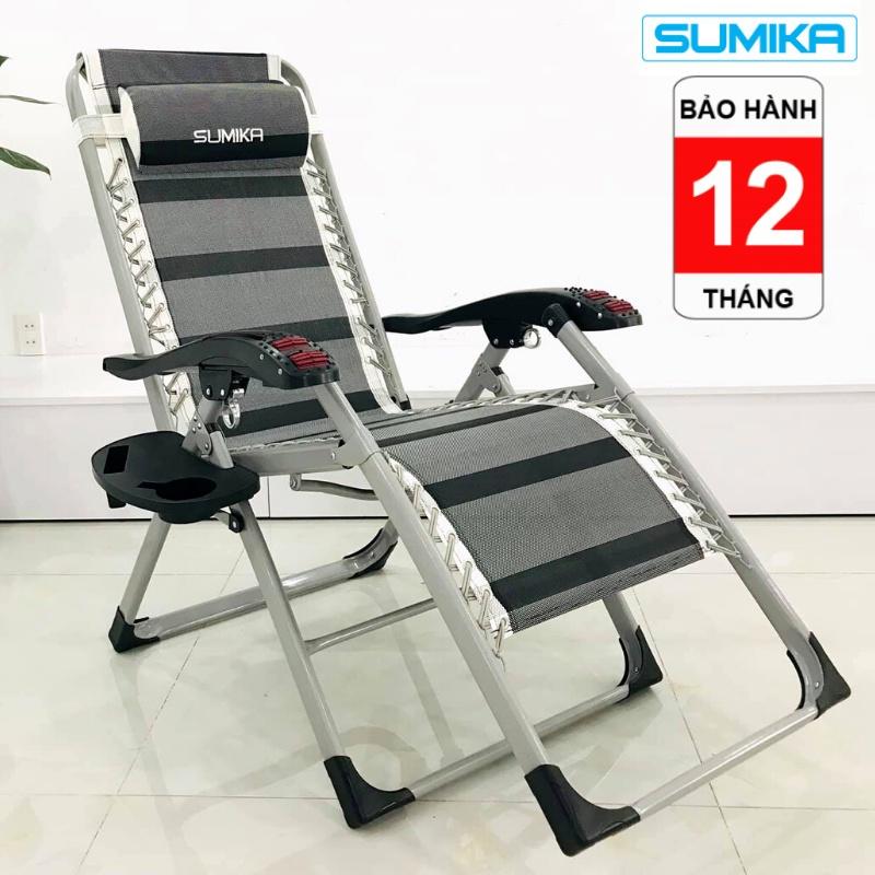 Ghế xếp, ghế gấp gọn thư giãn có lăn tay massage SUMIKA 199 - Mẫu mới nhất 2020, khung thép vuông sơn tĩnh điện cao cấp