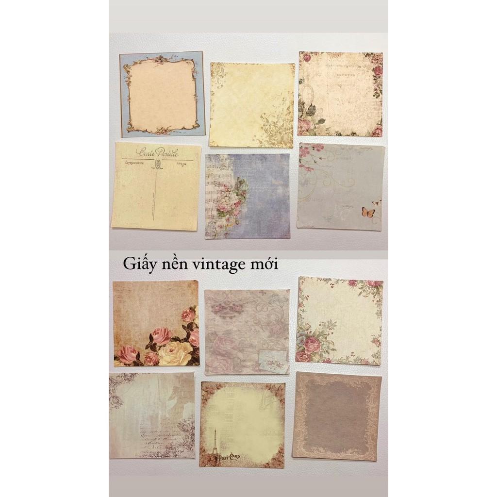 Set 30 Tờ Giấy Nền Vintage Trang Trí Sổ - Giấy Trang Trí Cổ Điển Retro