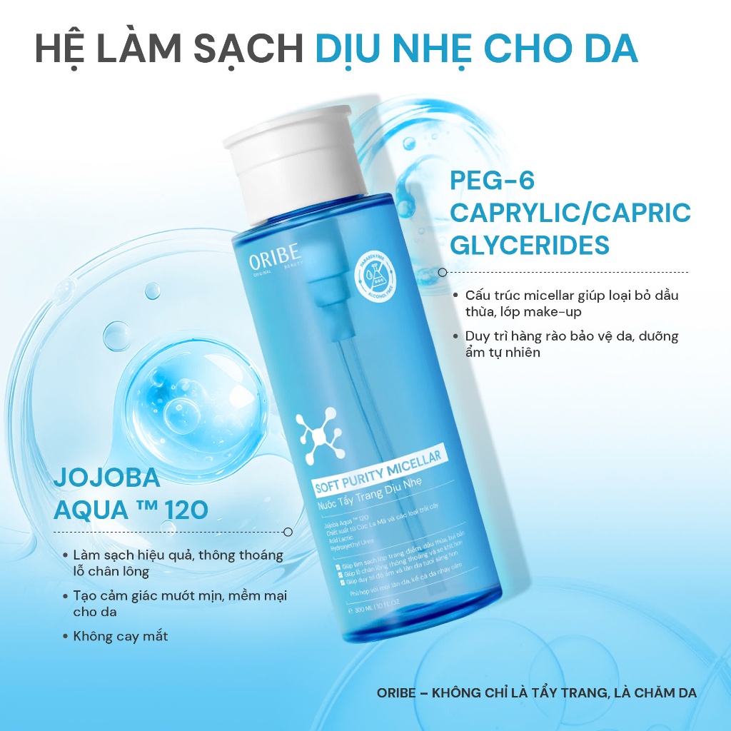 Nước tẩy trang Oribe làm sạch sâu dịu nhẹ không cay mắt cho mọi làn da 300ml