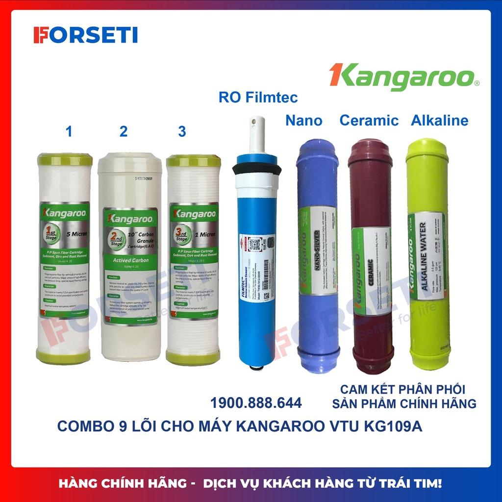 Hàng chính hãng Trọn bộ 7 lõi lọc nước Kangaroo dùng cho máy lọc nước Kangaroo KG104A-VTU