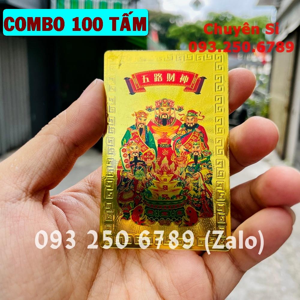 COMBO 100 Miếng Ngũ Lộ Thần Tài chiêu tài để ốp điện thoại, ví tiền - Khai cung Tài Lộc - Đã Khai Quang - PASA COLLECTION