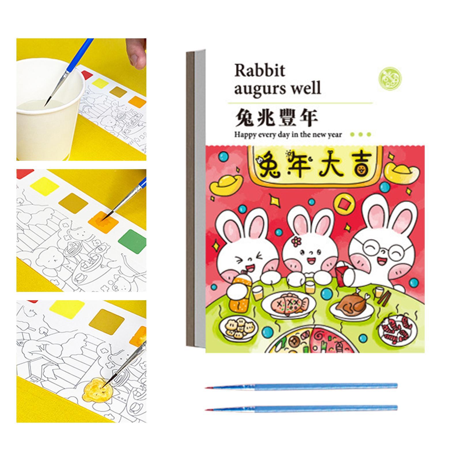 Watercolor Painting Toy DIY Art Drawing Colorable for Home Coloring Game