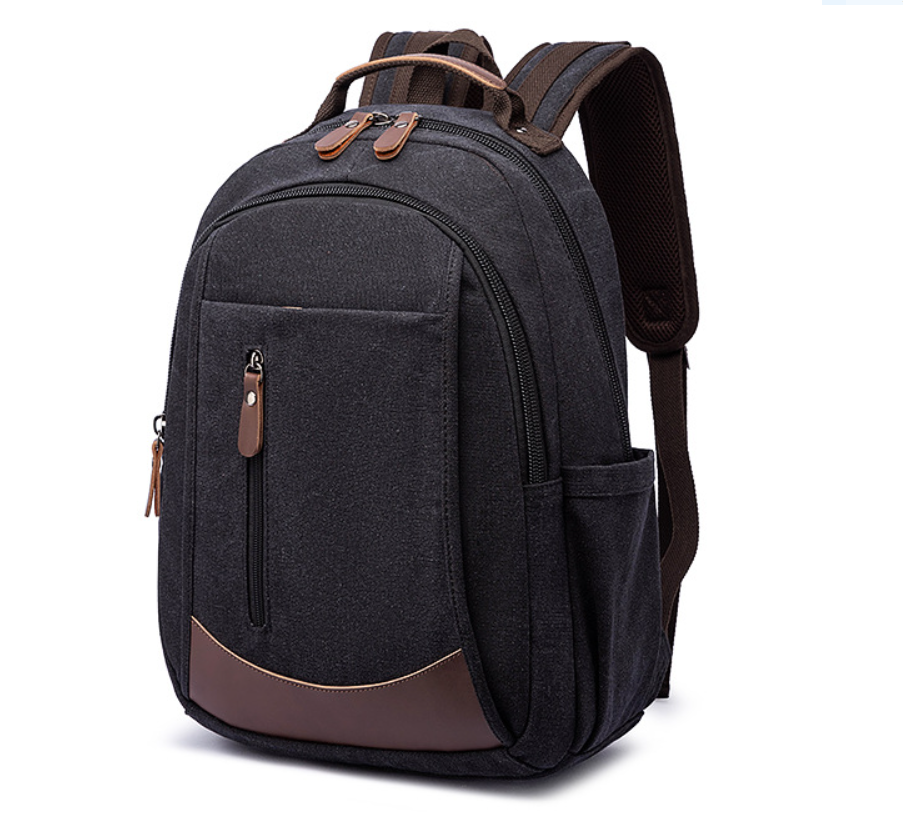 Balo Nam Nữ Vải Canvas Cao Cấp Phong Cách Mới - Màu Đen