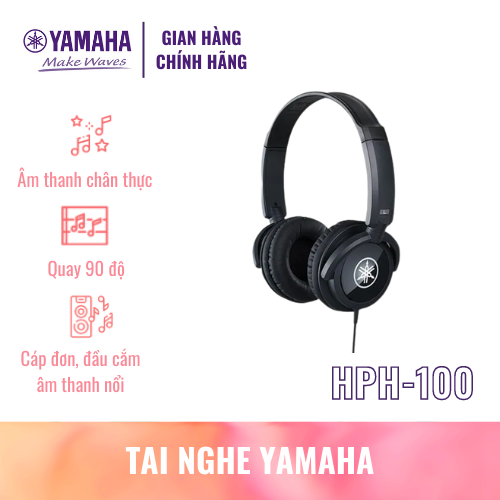 Tai nghe YAMAHA HPH-100 - Kết nối được nhiều nhạc cụ khác nhau, 2 đầu kết nối 3.5 và 6.3mm, sản phẩm chính hãng