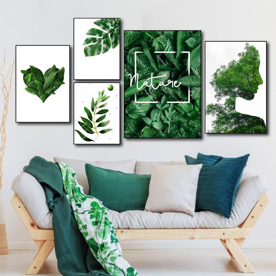 Tranh treo tường canvas bộ 5 bức - Tranh canvas treo tường decor trang trí phòng khách và phòng ngủ cao cấp siêu đẹp