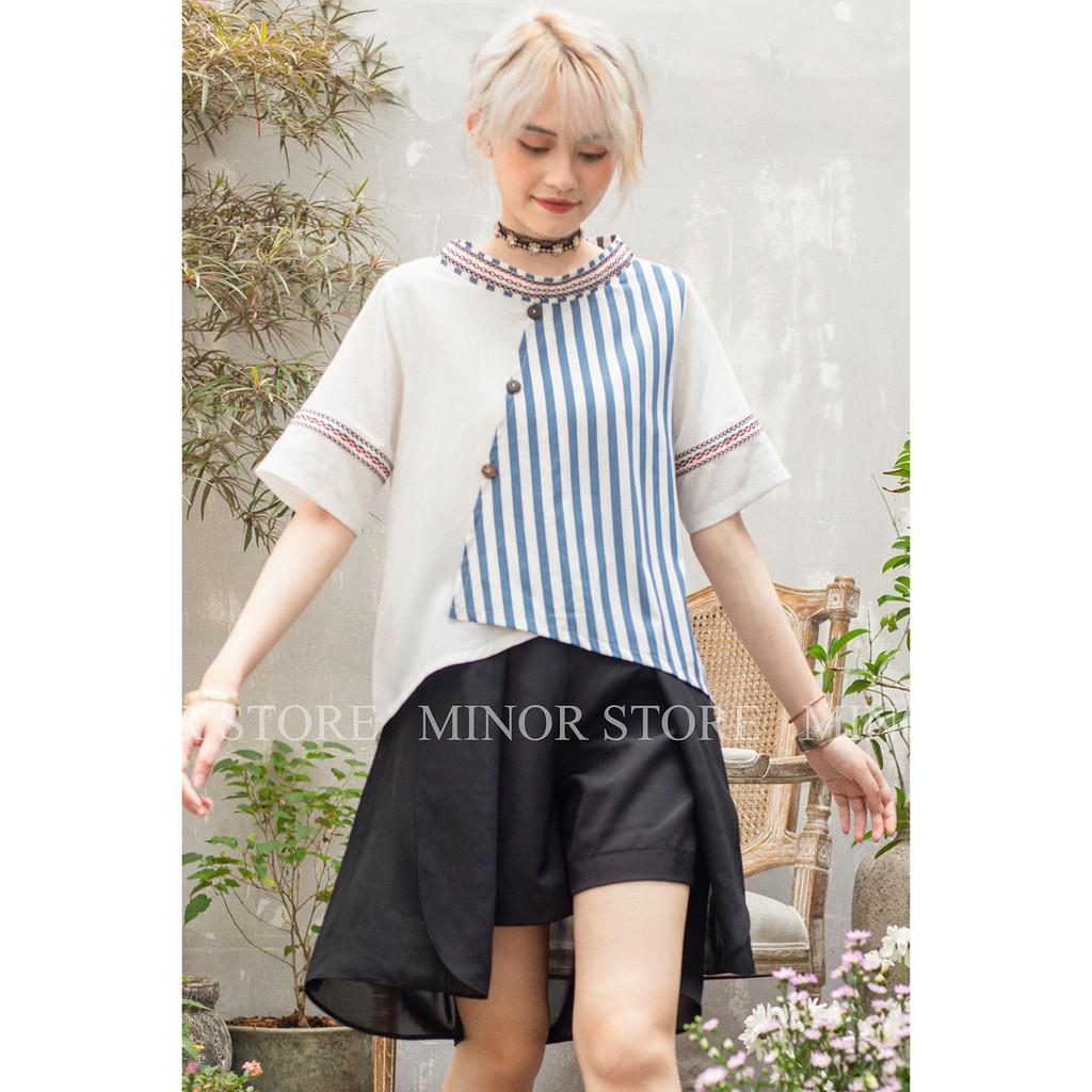 ÁO SƠ MI KIỂU PHỐI REN