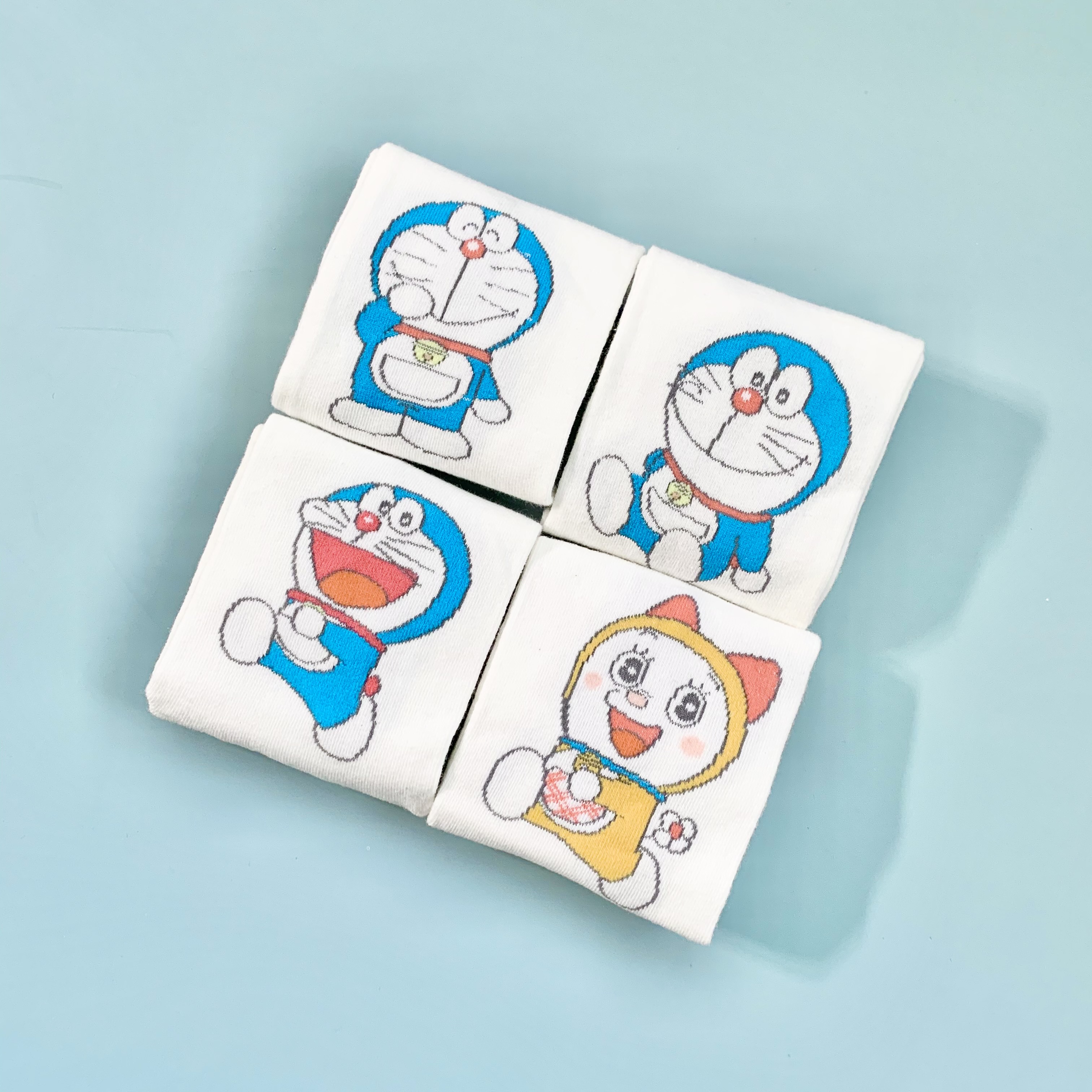 Set hộp 4 đôi tất nữ NICESOKS chất liệu cotton cao cấp, ngắn cổ thể thao, họa tiết Doraemon - NS5008FS - hàng chính hãng