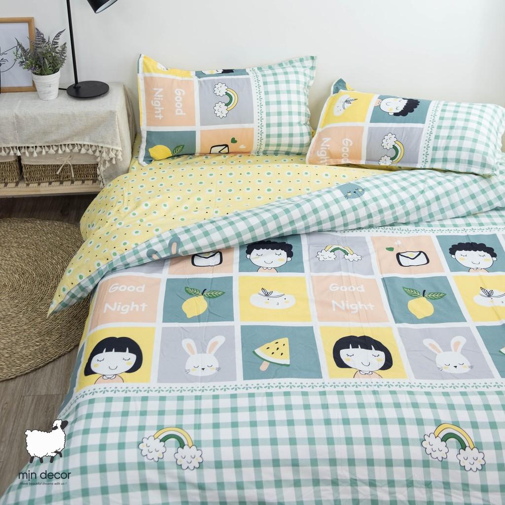 Bộ Chăn Ga Gối Tim Hồng Chấm Bi Chăn Ga Gối Nệm Cotton 3D Mềm Mịn - Mịn Decor