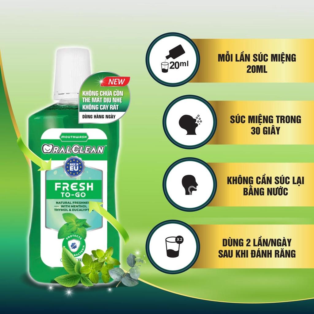 Combo 2 nước súc miệng OralClean FRESH TO-GO (300ml/chai)