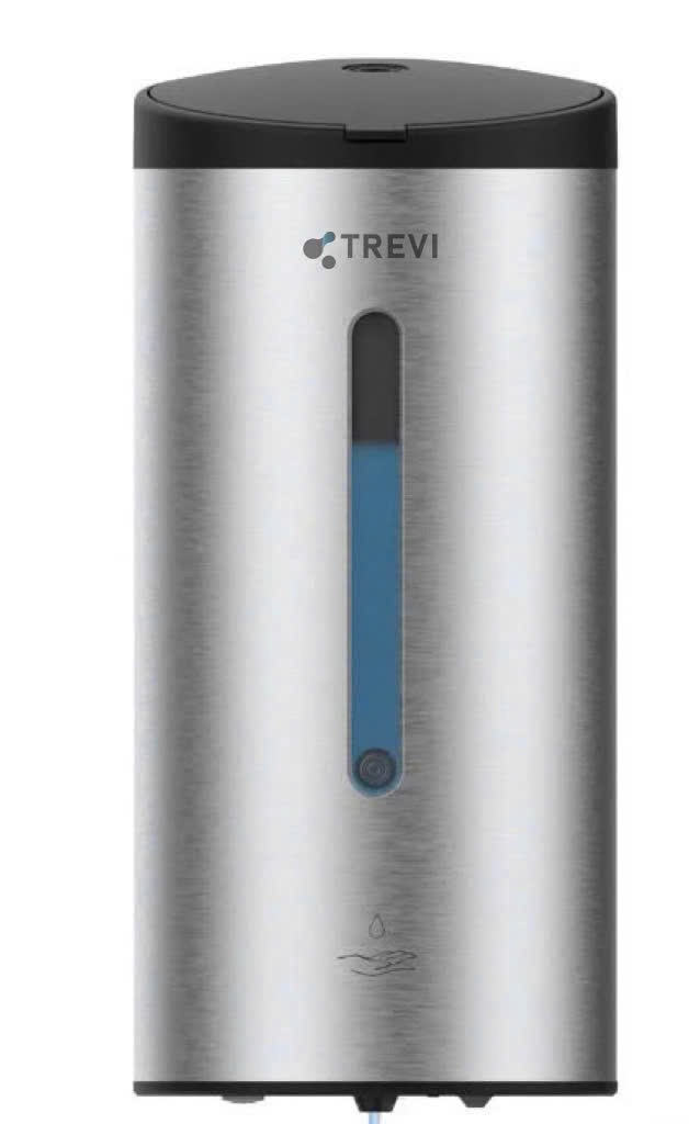 Bình đựng xà phòng cảm ứng 800ml, chất liệu thép không gỉ, màu Brushed, kích thước 220*100*110 (mm), hiệu Trevi