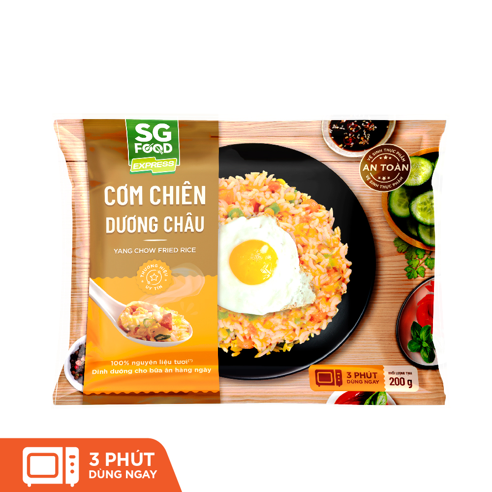 Combo 5 Gói Cơm Chiên Đủ Vị (Dương Châu, Hải Sản, Cá Mặn Gà Xé, Kim Chi, Gạo Lứt Chay) 200g