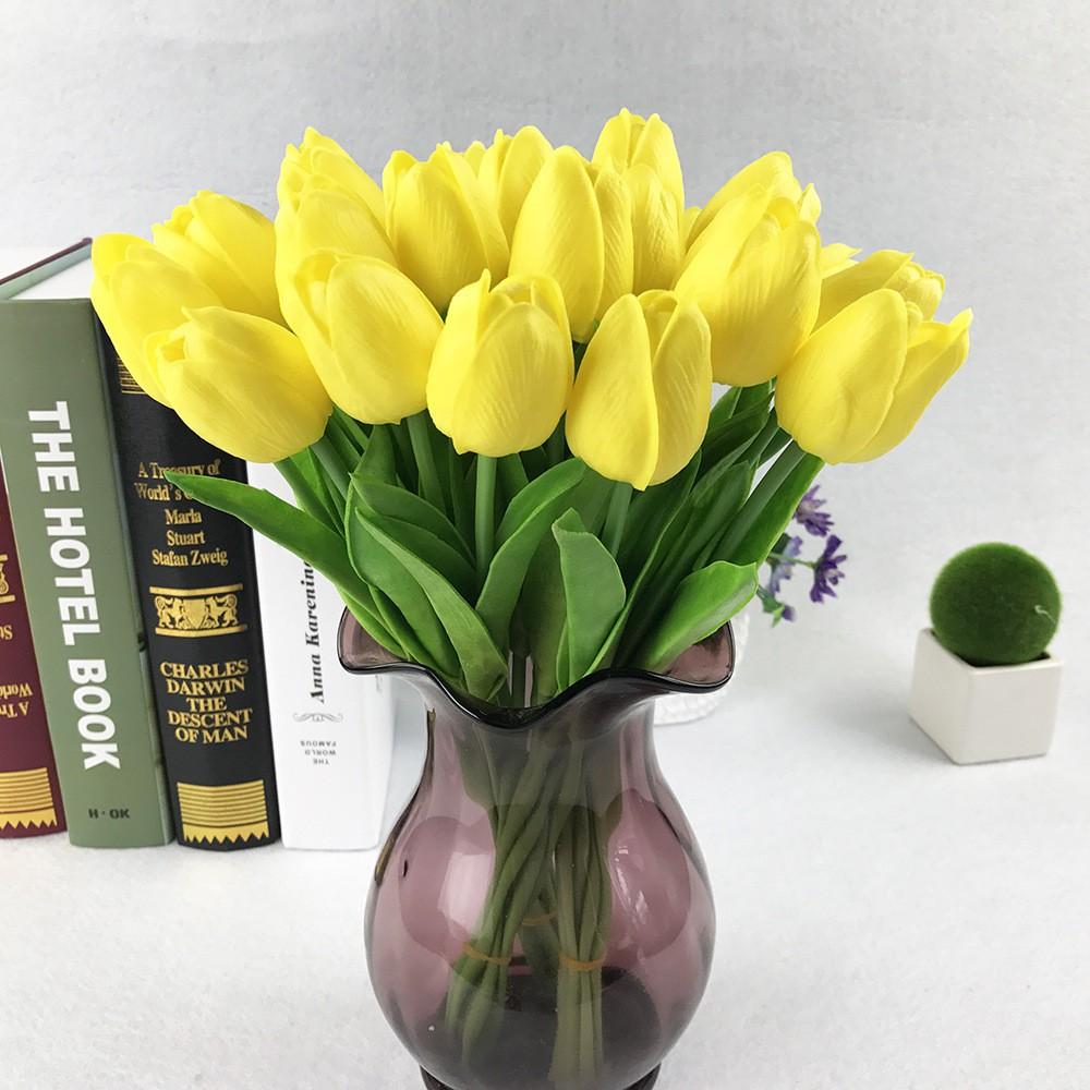Combo 10 Bông Hoa Tulip giả PU cao cấp - Hoa lụa trang trí tuyệt đẹp - Hoa giả để bàn