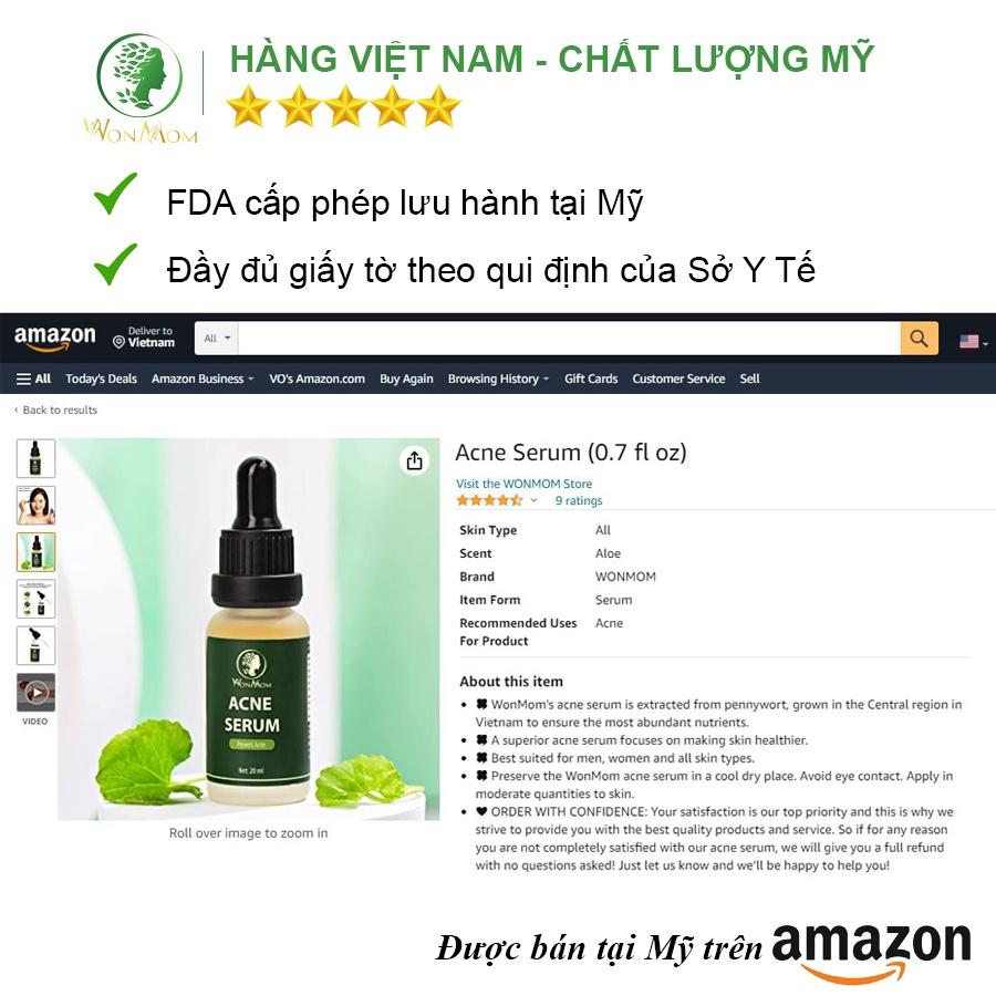 Bộ đánh bay mụn cứng đầu chuyên sâu Wonmom ( 1 sữa rửa mặt + 1 serum mụn + 1 kem cấp ẩm )