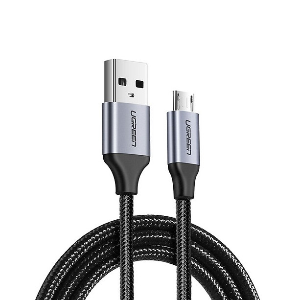 Cáp sạc nhanh Micro USB 2.0A Ugreen US290 độ dài từ 0.25m đến 2m, vỏ sợi bện siêu bền - Hàng chính hãng