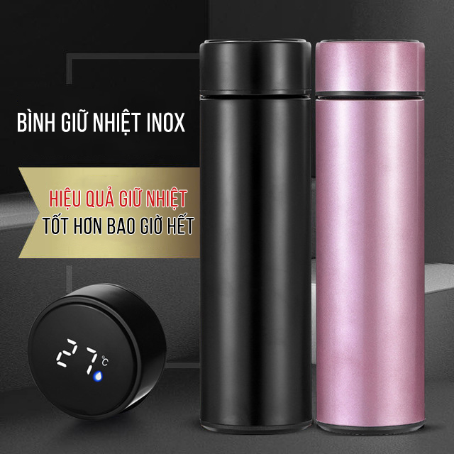 Bình giữ nhiệt 500ml cao cấp inox 304 đèn LED hiện nhiệt độ